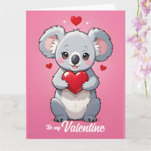 Cartão Cute coala rosa amor dia dos namorados