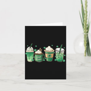 Cartão Cute Coffee Dia de São Patrício 2022 Lucky Latte V