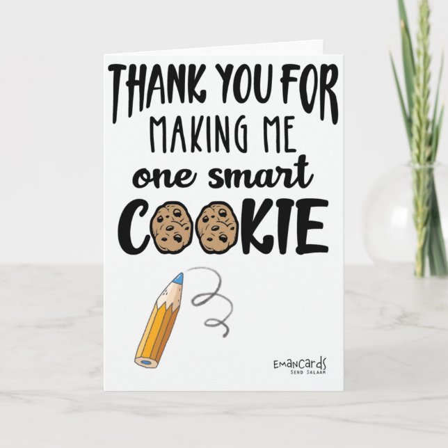 Cartão Cute Cookie for Teacher's Day Card (Frente)