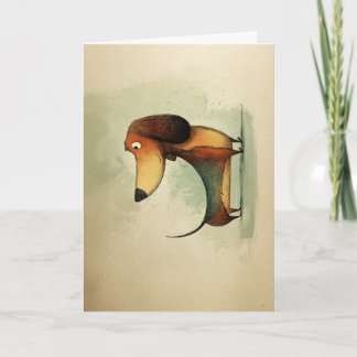 Cartão Cute Dachshund – Whimsical Dog Illustration