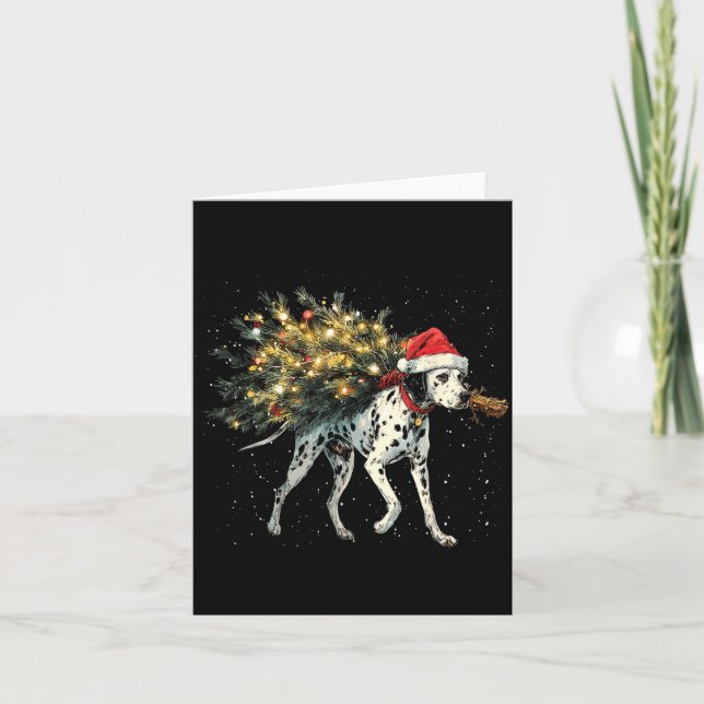Cartão Cute Dalmatian Dog In A Christmas Tree For Men Wom (Frente)