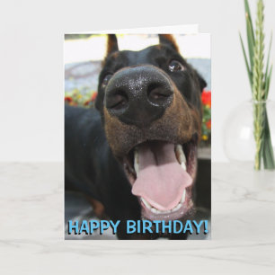 Cartão Cute doberman birthday card
