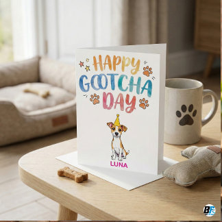 Cartão Cute Dog Adoption Anniversary Happy Gotcha Day