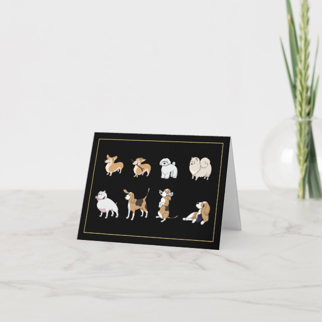 Cartão Cute Dogs Note Card (Frente)