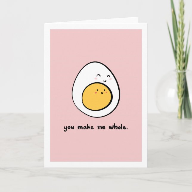 Cartão Cute Egg Character Love/Appreciation Blank Card (Frente)
