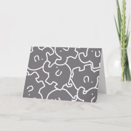 Cartão Cute Elephant Grey And White Note Cards