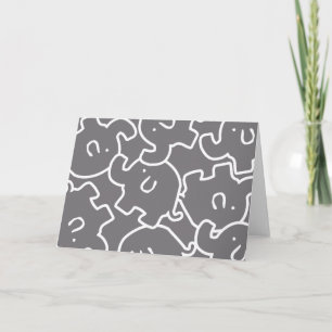 Cartão Cute Elephant Grey And White Note Cards