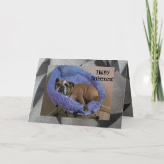 Cartão Cute English Bulldog Happy Retirement card!