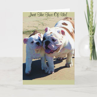 Cartão Cute English Bulldogs Just The Two Of Us!