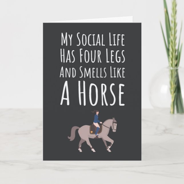 Cartão Cute Equestrian Cards Animal Equine Horse Funny (Frente)
