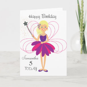 Cartão Cute Fairy Personalised Birthday Card