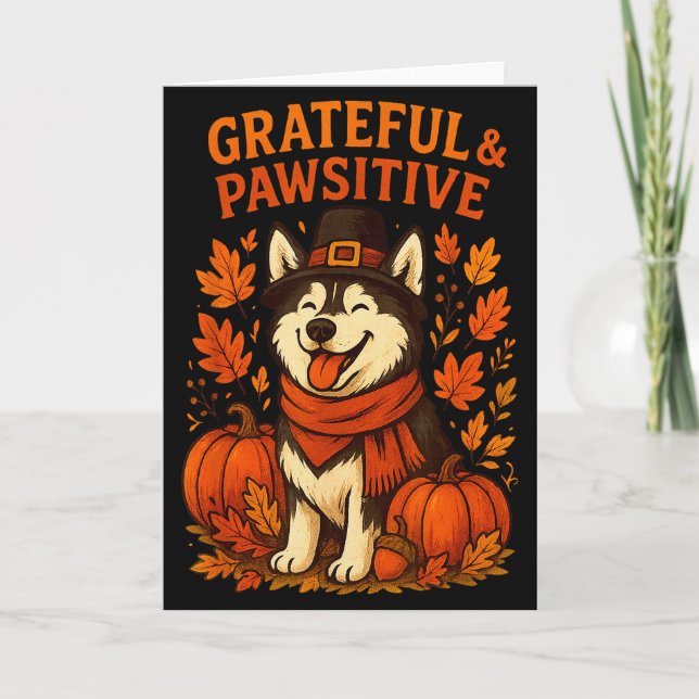 Cartão Cute Fall Pumpkin Autumn Dog Lover Tee  (Frente)