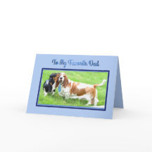 Cute Father's Day Card W/Basset Hounds & Tie