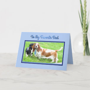 Cartão Cute Father's Day Card W/Basset Hounds & Tie