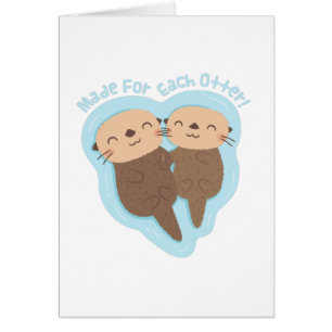 Cartão Cute Feito Para Cada Lontra Dia dos Namorados Troc