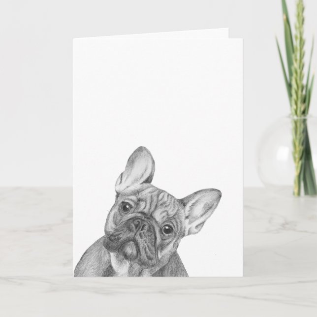 Cartão Cute French Bulldog greetings card (Frente)