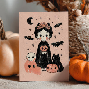 Cartão Cute Frida Kahlo Pink Pasteloentre Feliz Dia das B