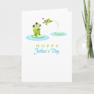 Cartão Cute Frog Hoppy Happy Father's Day card