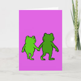 Cartão Cute Frog Whimsical Cartoon Friendship Card