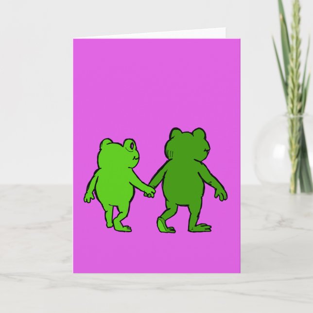 Cartão Cute Frog Whimsical Cartoon Friendship Card (Frente)