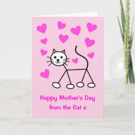 Cartão Cute From the Cat Hearts Mothers Day Card