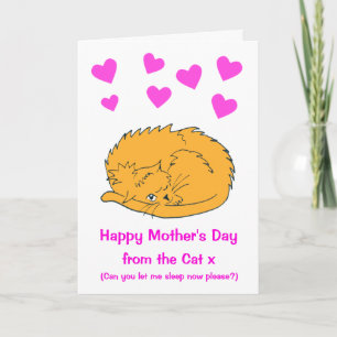 Cartão Cute From the Sleeping Cat Mothers Day Card