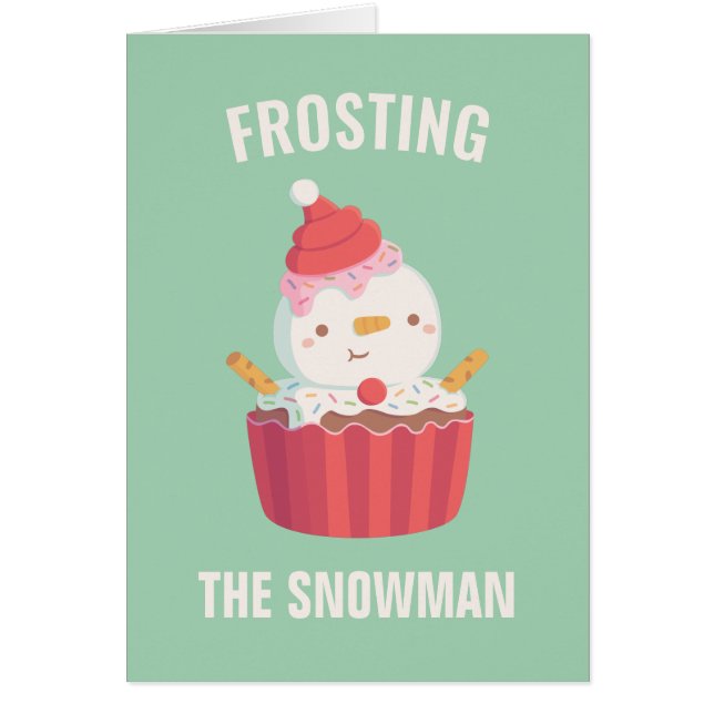 Cartão Cute Frosting The Snowman Funny Christmas Greeting (Frente)
