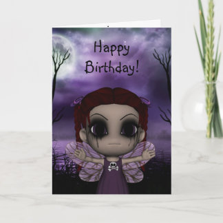 Cartão Cute Fun Gothic Fairy Happy Birthday 2