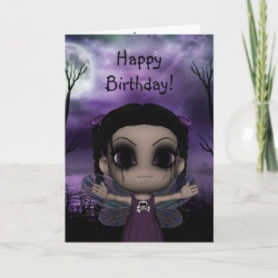 Cartão Cute Fun Gothic Fairy Happy Birthday 3