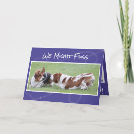 Cartão Cute & Funny Anniversary Card w/Basset Hounds