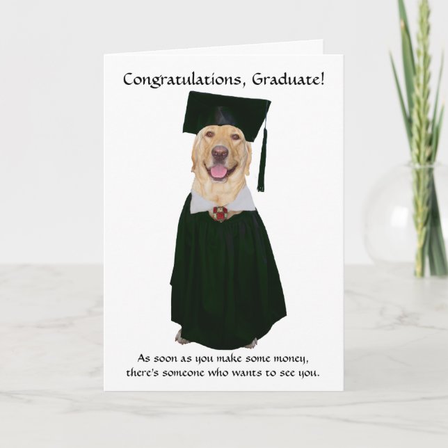 Cartão Cute/Funny Dog Graduation (Frente)