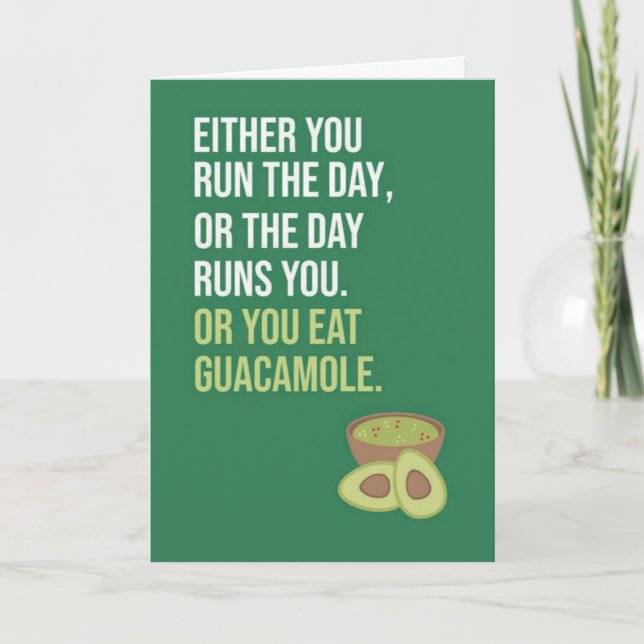 Cartão Cute Funny Green Guacamole Cards Avocado (Frente)