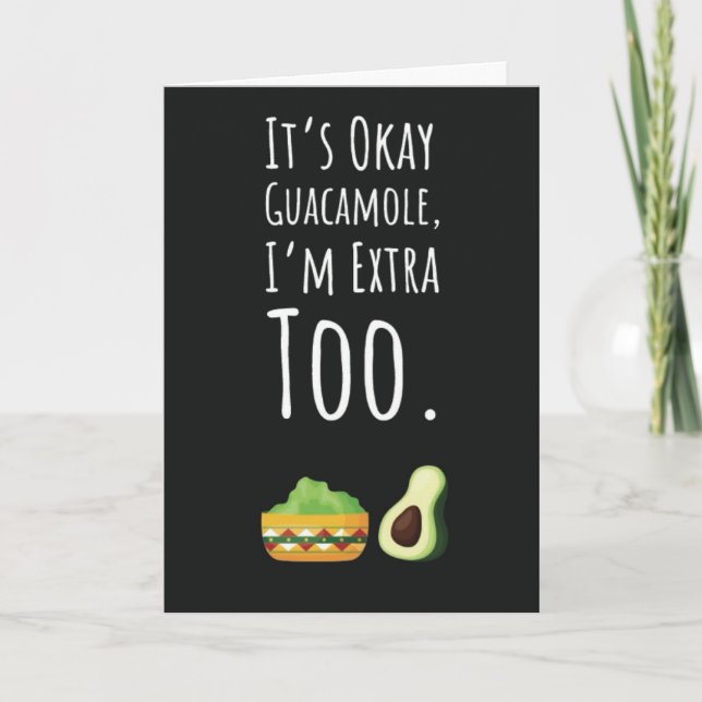 Cartão Cute Funny Guacamole Cards Guac Humor Avocado  (Frente)