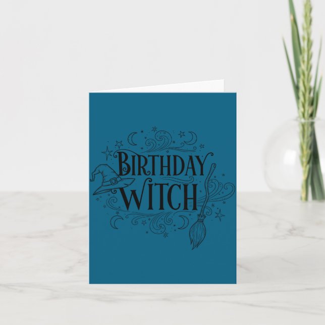 Cartão Cute Funny Witch Witchy Birthday Witches Happy Wom (Frente)