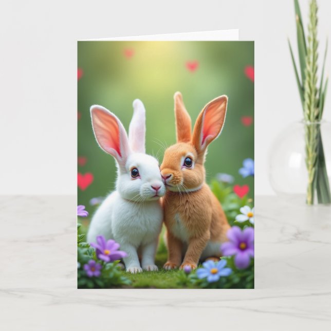 Cartão Cute Furry Friends Love Card (Frente)