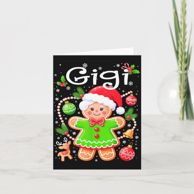 Cartão Cute Gigi Gingerbread Family Matching Christmas Co (Frente)