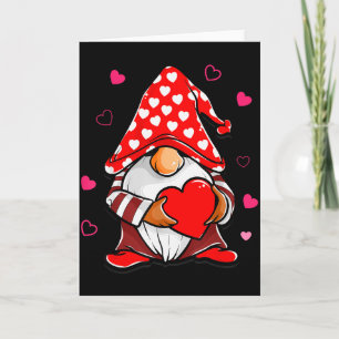 Cartão Cute Gnome do Dia dos Namorados Segurando Balão de