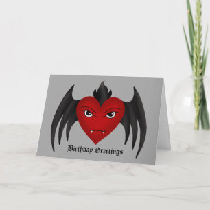 Cartão Cute gothic winged vampire heart all occasion