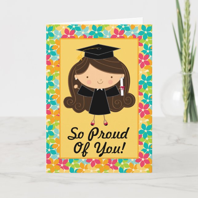 Cartão Cute Graduation Personalized Congratulations Card (Frente)