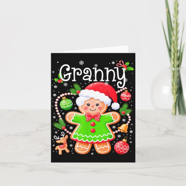 Cartão Cute Granny Gingerbread Family Matching Christmas  (Frente)