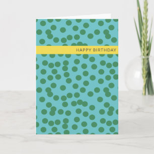 Cartão Cute Green and Blue Abstract Dots Birthday