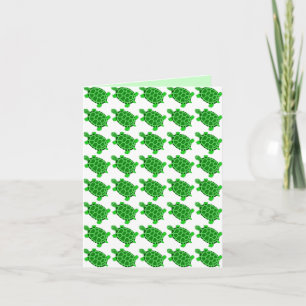 Cartão Cute Green Turtle Art Blank Greeting Card Gift