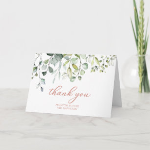 Cartão Cute Greenery Eucalyptus Chuveiro de Noiva Agradec