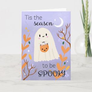 Cartão Cute Halloween Ghost Spooky Season Kawaii