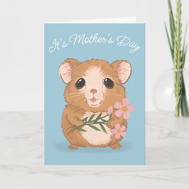 Cartão Cute Hamster Dark Humor Mother's Day Card (Frente)