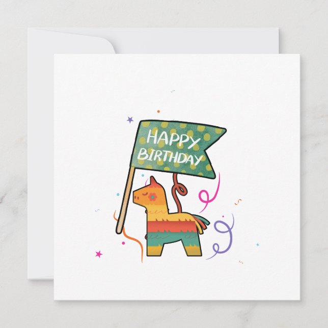 Cartão Cute Hand-Drawn Birthday  (Frente)