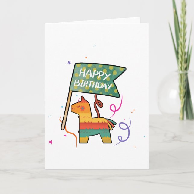 Cartão Cute Hand-Drawn Birthday  (Frente)