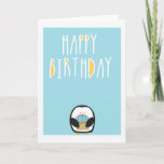 Cartão Cute Happy birthday<br><div class="desc">A fun way to wish happy birthday to a friend, sister, brother, aunt, mom, the panda lover in your life, while putting a smile on their face! Card is blank on the inside so there's plenty of room for a cheery personal note. This cute Penguin will surly bring a smile...</div>