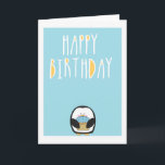 Cartão Cute Happy birthday<br><div class="desc">A fun way to wish happy birthday to a friend, sister, brother, aunt, mom, the panda lover in your life, while putting a smile on their face! Card is blank on the inside so there's plenty of room for a cheery personal note. This cute Penguin will surly bring a smile...</div>