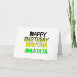 Cartão Cute Happy Birthday Hakuna Matata eco Inspirationa
